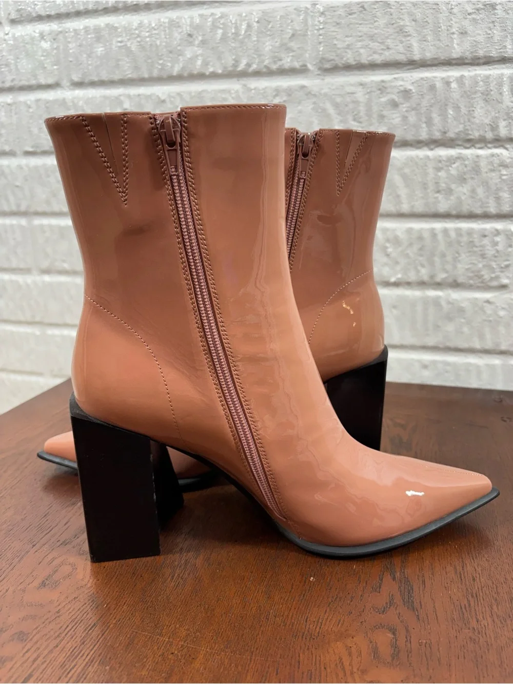 Jeffrey Campbell La-Siren Blush Patent Boot Size 10 NWOB - Picture 2 of 9